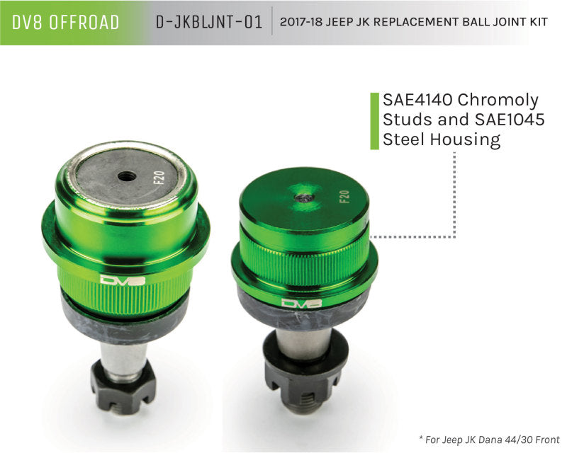 DV8 Offroad Replacement Ball Joint Kit: Jeep Wrangler JK (2007-2018)