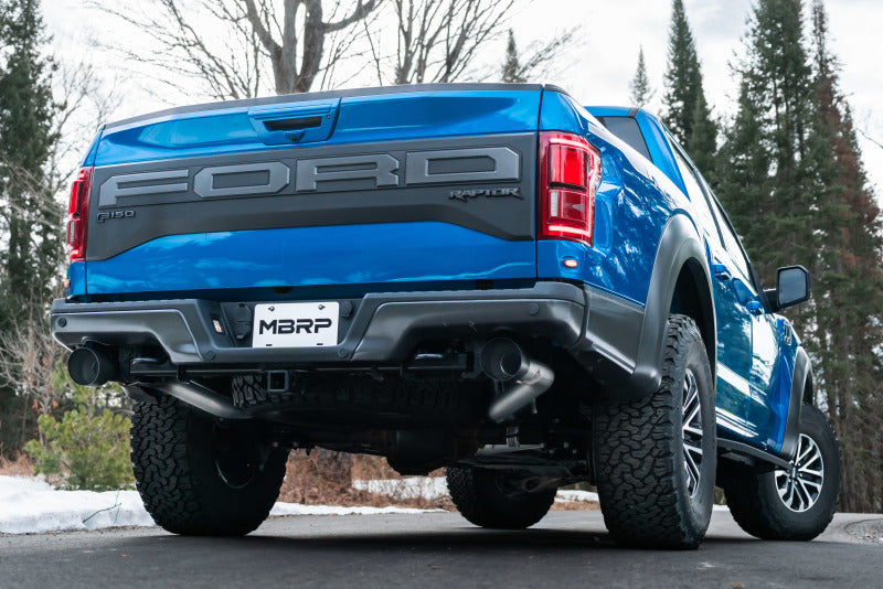 MBRP T409 3in Dual Rear Exit Resonator Back Exhaust | Ford F150 Raptor (17-20) (S5264409)