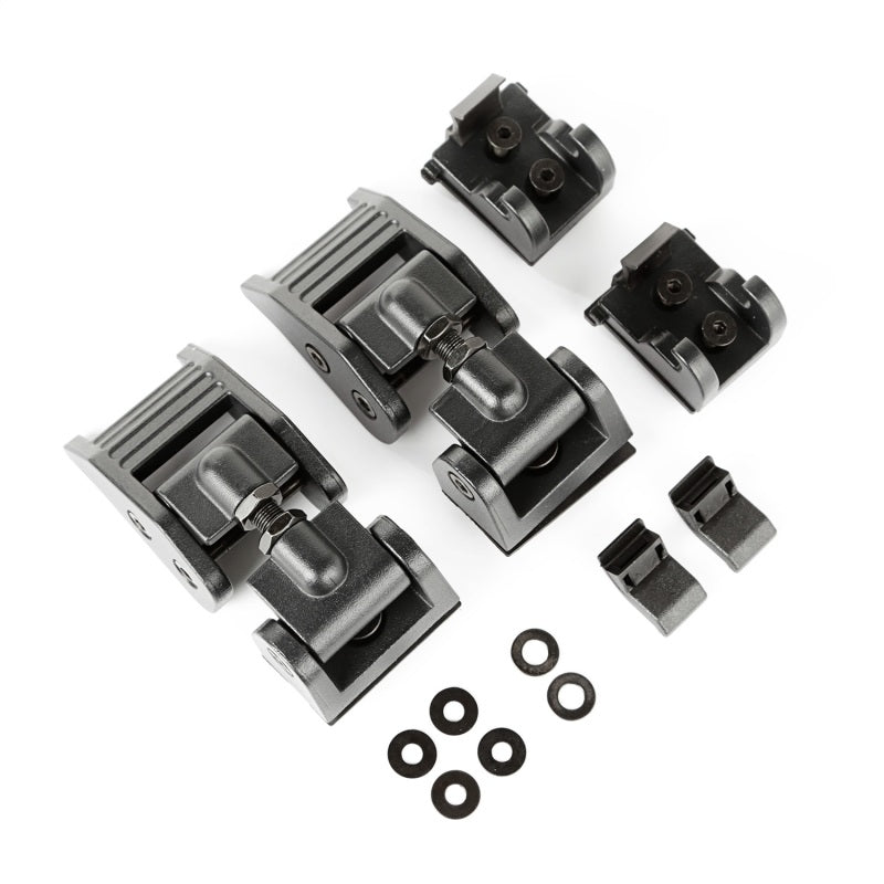 Rugged Ridge Textured Black Aluminum Hood Catches: Fits Most Jeep Wrangler Models (2007-2018)