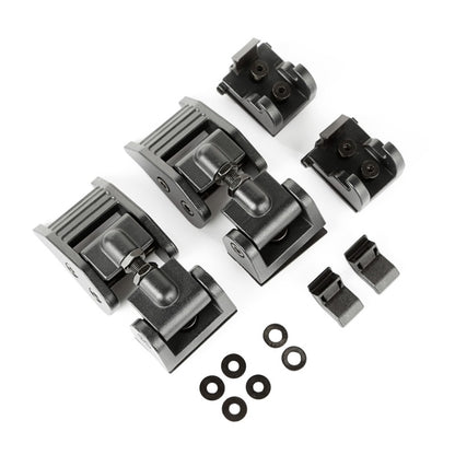 Rugged Ridge Textured Black Aluminum Hood Catches: Fits Most Jeep Wrangler Models (2007-2018)