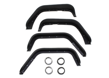 Fishbone Offroad Aluminum Black Textured Tube Fenders Kit (F&R): Jeep Wrangler / Wrangler JK (07-18)