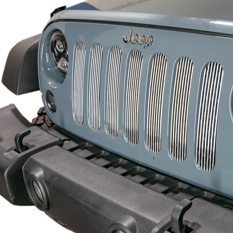 DV8 Offroad Polished Grille Inserts: Jeep Wrangler (2007-2017) / Wrangler JK 2018
