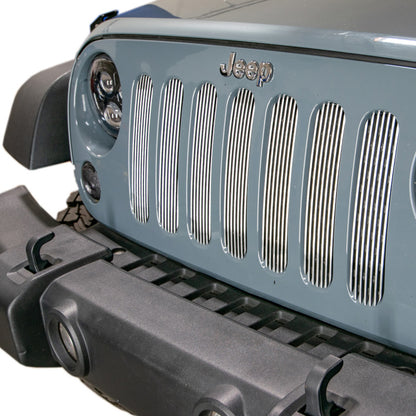 DV8 Offroad Polished Grille Inserts: Jeep Wrangler (2007-2017) / Wrangler JK 2018