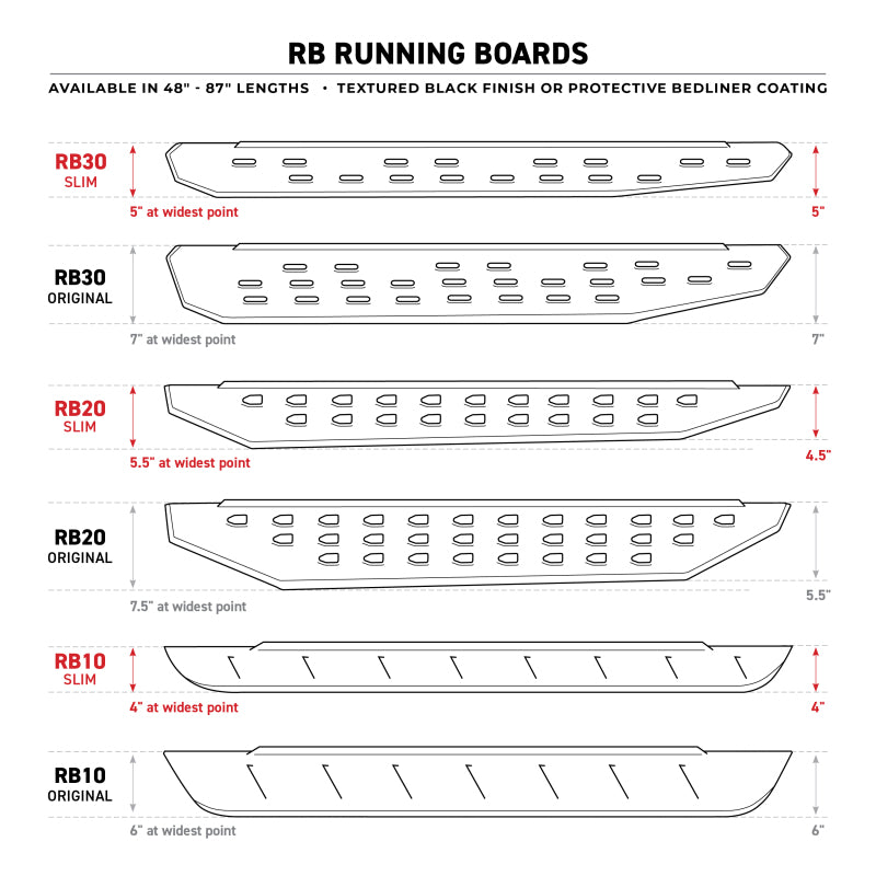 Go Rhino 48in RB30 Running Boards | Jeep Wrangler JK / JL (07-25) (69600048PC)