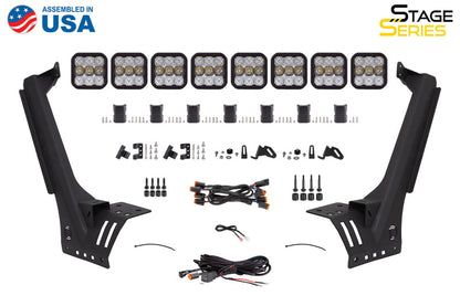 Diode Dynamics SS5 Sport CrossLink Windshield Lightbar Kit White (FRONT): Jeep Wrangler JL 2018-26 / Gladiator JT 20-24