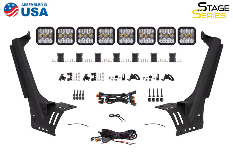 Diode Dynamics SS5 Sport CrossLink Windshield Lightbar Kit White (FRONT): Jeep Wrangler JL 2018-26 / Gladiator JT 20-24