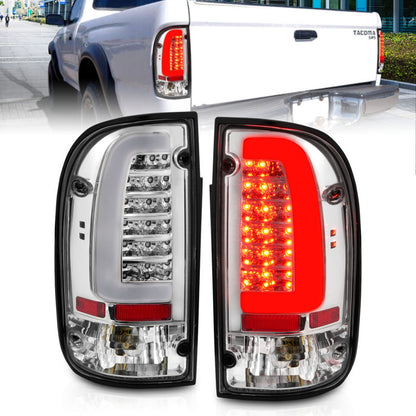 ANZO LED Tail Light Assembly Chrome Housing Clear Lens Pair | Toyota Tacoma (95-00) (311355)