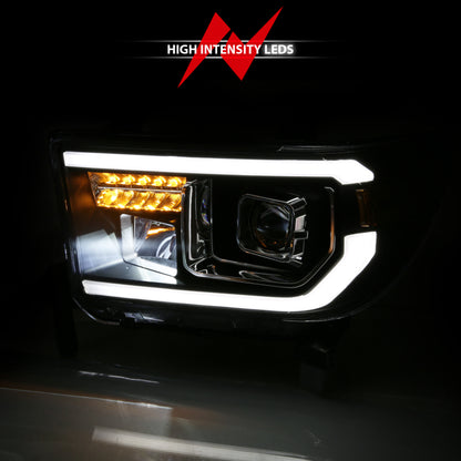 ANZO Projector Headlight Set Light Bar H.L w/Black Amber Lens | Tundra (07-14) (111447)