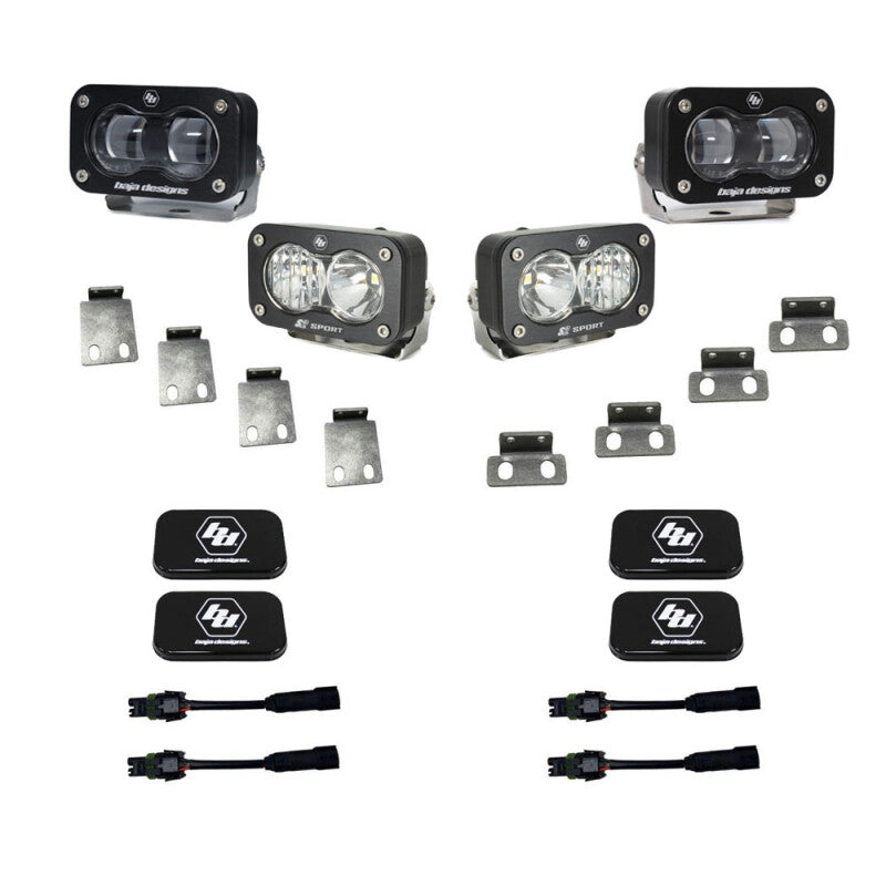 Baja Designs 21+ / 22+ Ford Raptor / Bronco S2 SAE Pro Fog Pocket Light Kit | Ford Bronco (21-26) (448181)