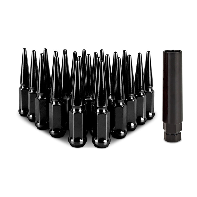 Mishimoto Steel Spiked Lug Nuts | Ford Ranger / Ford Bronco (19-26) M12 x 1.5 24pc Set Black (MMLG-SP1215-24BK)