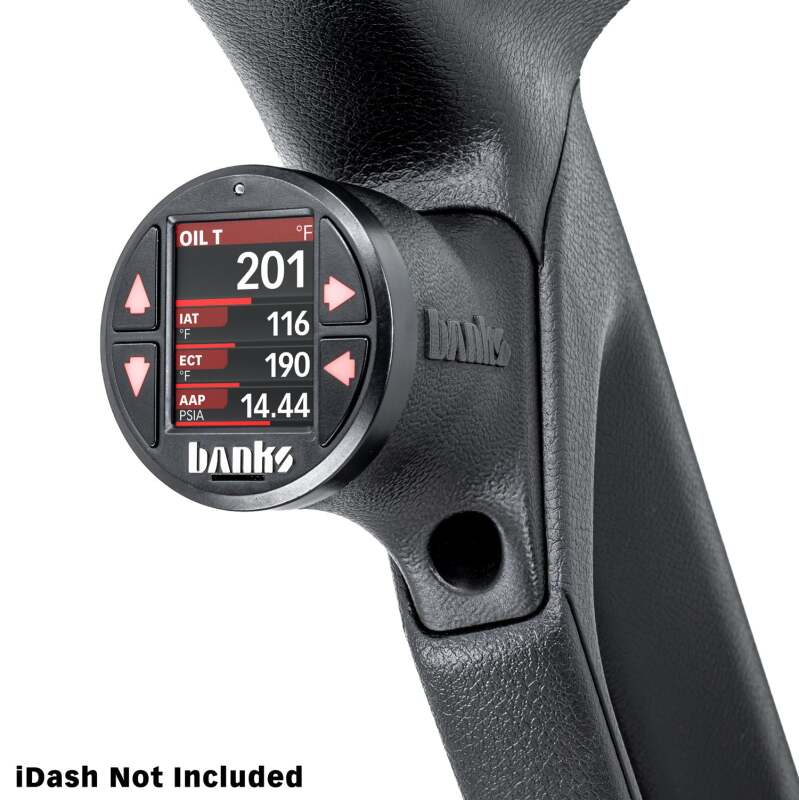 Banks Power iDash Stealth Single Gauge Pod Kit: Jeep Gladiator / Wrangler (18-26)