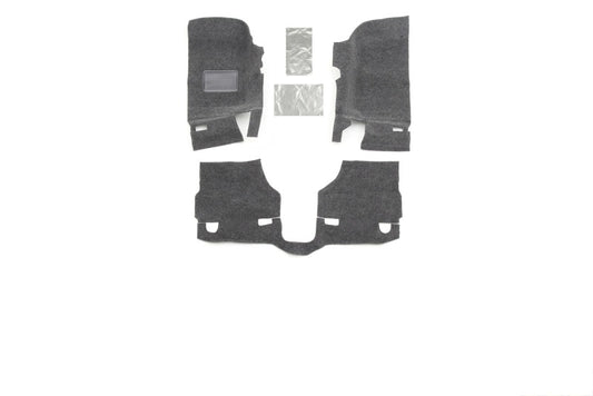 BedRug Front 3pc Floor Kit: Jeep Wrangler 2007-2010 w/ Heat Shields