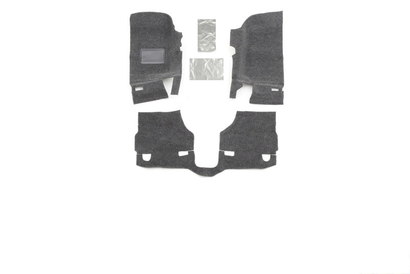 BedRug Front 3pc Floor Kit: Jeep Wrangler 2007-2010 w/ Heat Shields