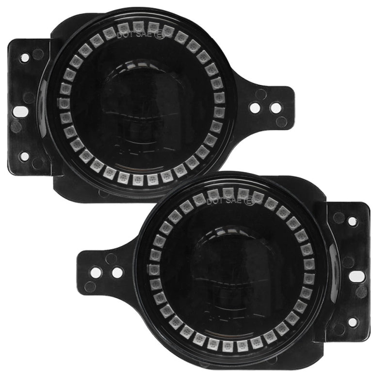 ORACLE Lighting Hi-Perf 20W LED Halo Fog Lights ColorSHIFT (F&R): 18-26 Jeep Wrangler JL / 20-24 Gladiator JT Sport w/ Sport & Sport S