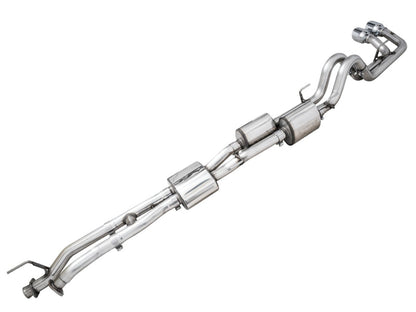 AWE 16-22 Dual Chrome Silver Tips Catback Exhaust w/ BashGuard | Toyota Tacoma (16-19 / 20-23)