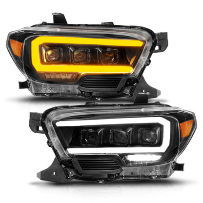 ANZO LED Projector Headlight w/ Light Bar & Sequential Turn | Toyota Tacoma (16-23) (111563)