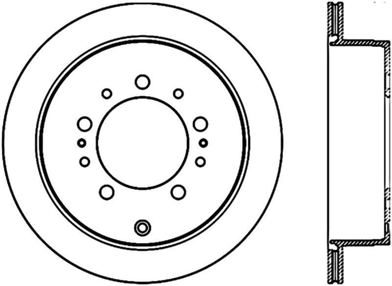 StopTech Sport Slot Right Rear Cryogenic Rotor | Lexus LX450/470/570 (08-21) / Toyota Tundra (07-21) (126.44157CSR)