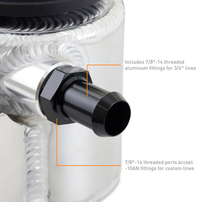 Mishimoto Universal Aluminum Coolant Expansion Tank | Toyota Land Cruiser / 4Runner / Tacoma / Tundra / Sequoia / Lexus GX470 / LX570 / FJ Cruiser (84-23+) (MMRT-EXP-TRDB)