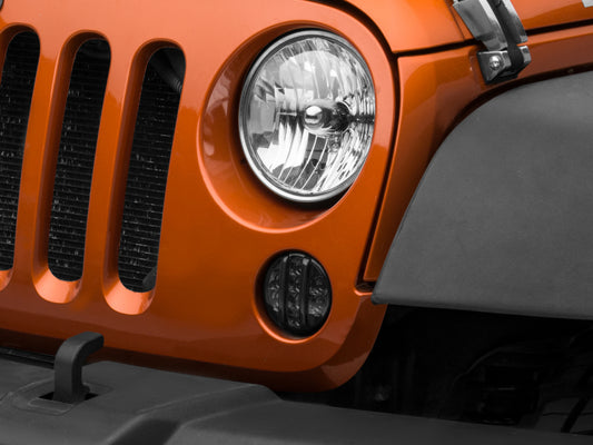 Raxiom Axial Series Smoked LED Front Turn Signals: Fits Most Jeep Wrangler Models (2007-2018)
