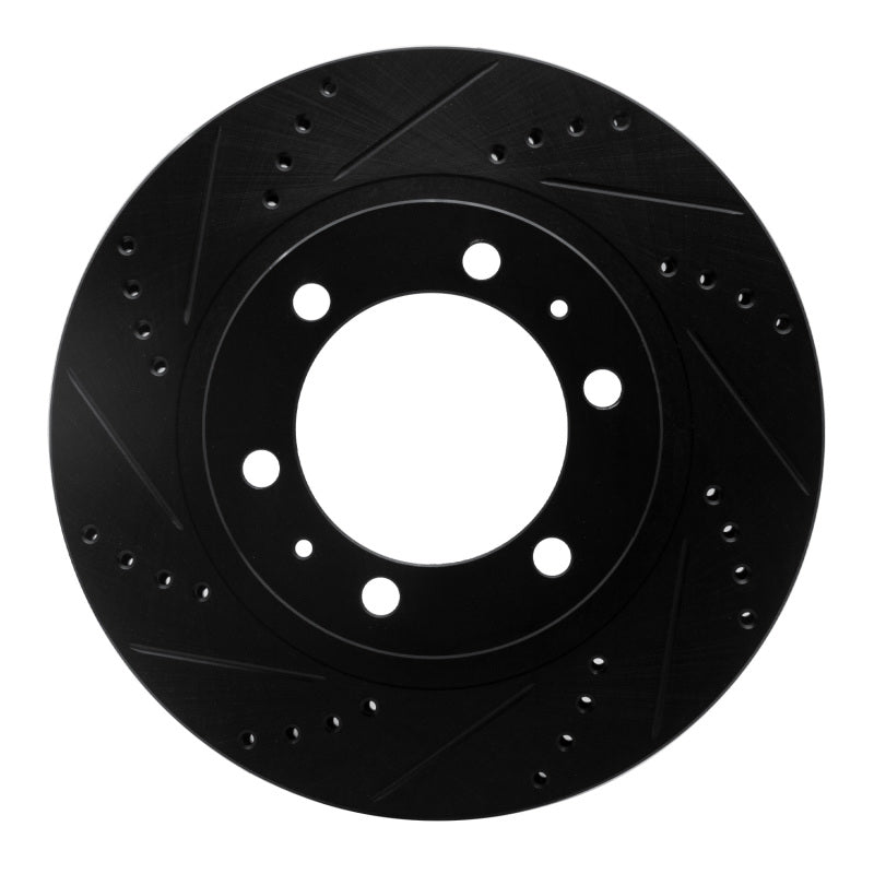 DFC Front Left Drilled & Slotted Black Brake Rotor | Toyota 4Runner (03-23) (633-76128L)