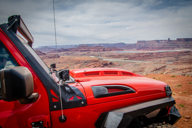 DV8 Offroad Primer Black Heat Dispersion Hood: Jeep Wrangler (18-21) / Gladiator (20-21)