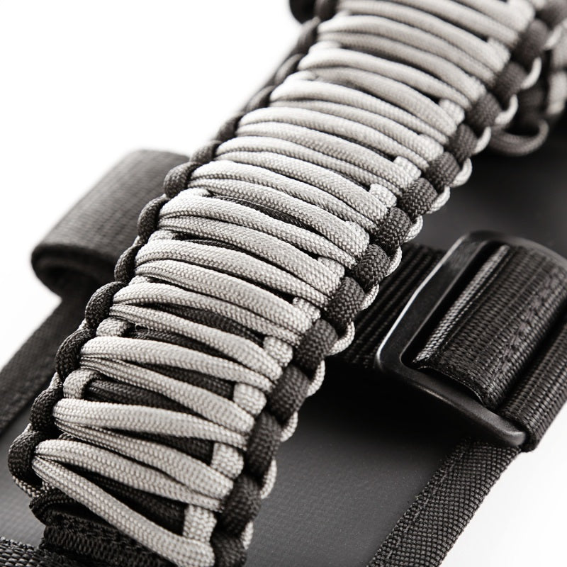 Rugged Ridge Paracord Grab Handles Gray Black (F&R): Jeep Wrangler JK / JL / Gladiator JT 2007-2024