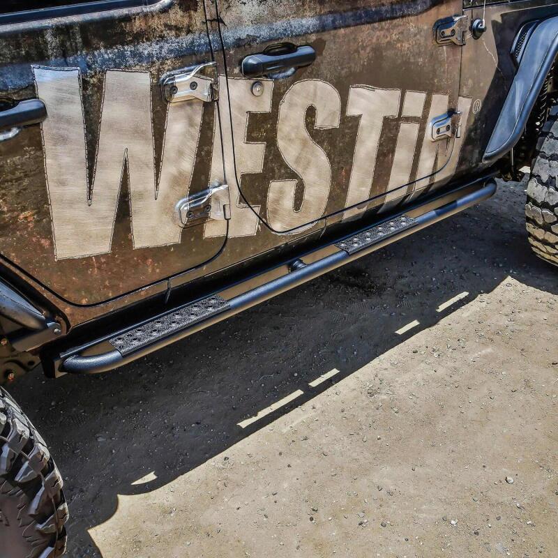 Westin Textured Black Rock Slider: Jeep Wrangler (18-24)