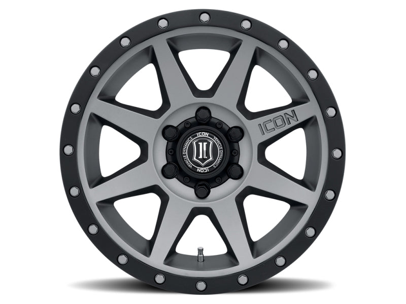 ICON Rebound 17x8.5 6x5.5 25mm Offset 5.75in BS 95.1mm Bore Titanium Wheel | Ford Ranger / Bronco (19-26) (1817859057TT)