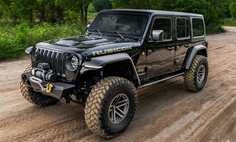 Bushwacker HyperForm Flat Fender Flares 4pc (F&R): Jeep Wrangler (18-24) - Black