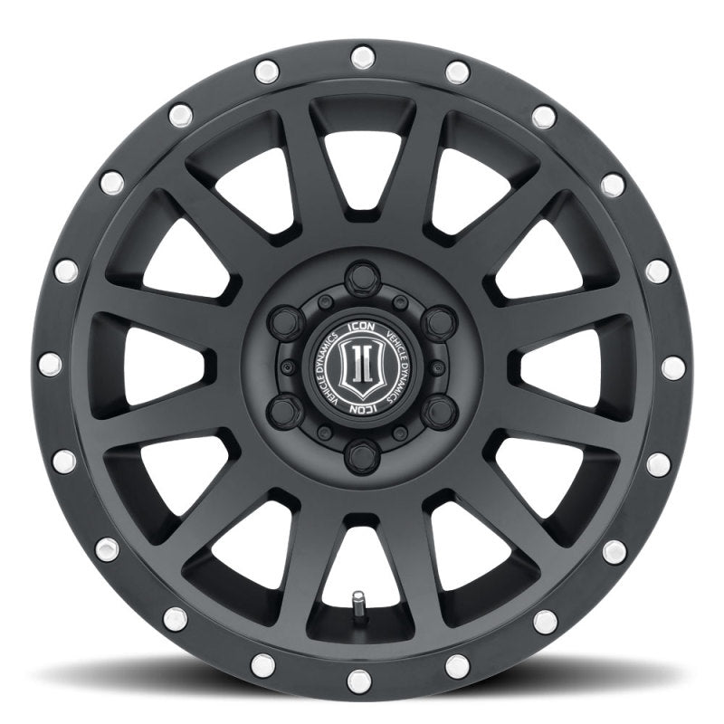 ICON 17x8.5 5x5 -6mm Offset Satin Black Wheel | Jeep Gladiator JT / Wrangler JL / JK (2017857345SB)
