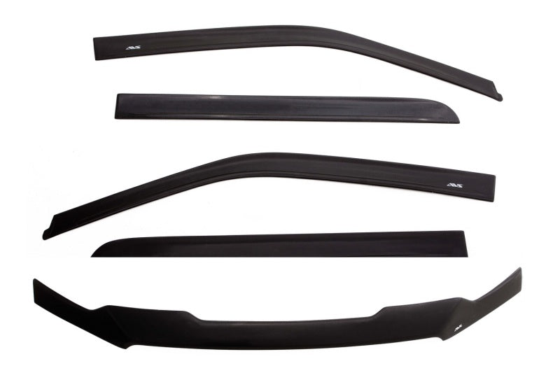 AVS Ventvisor & Aeroskin Deflector Combo Kit (Matte Black): Jeep Wrangler JK 2007 - 2018 (2-Door)