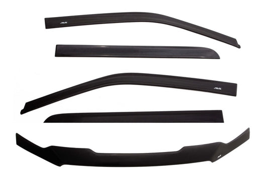 AVS Ventvisor & Aeroskin Deflector Combo Kit (Matte Black): Jeep Wrangler JK 2007 - 2018 (4-Door)