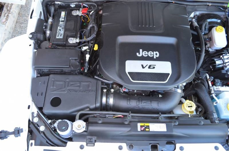 Injen Evolution Cold Air Intake System Oiled Filter (FRONT): Jeep Wrangler JK 2012-2018 3.6L