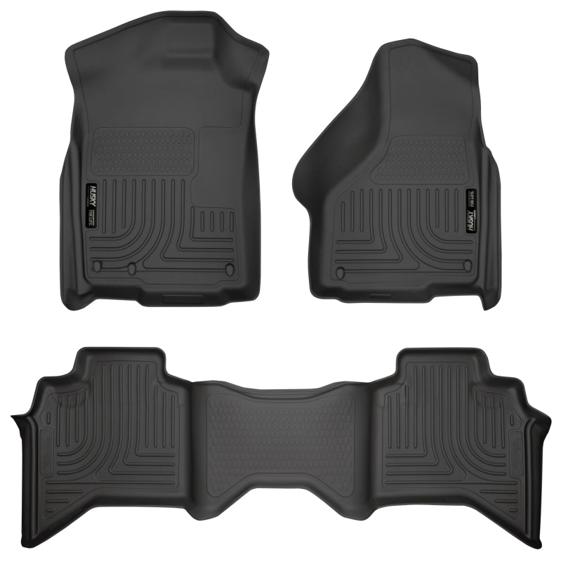 Husky Liners Weatherbeater Combo Front and 2nd Seat Floor Liners: Dodge Ram 1500 (02-08) / Ram 2500 (03-09) / Ram 3500 (03-09)