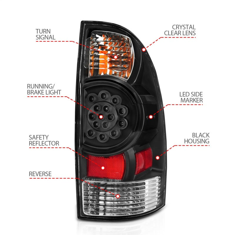 ANZO LED Tail Light Assembly | Toyota Tacoma (05-15) (311042)