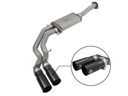 aFe 3in to 2.5in SS Cat-Back Exhaust w/ Black Tip | Ford F-150 EcoBoost V6/V8 (15-16) (49-43081-B)