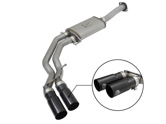aFe 3in to 2.5in SS Cat-Back Exhaust w/ Black Tip | Ford F-150 EcoBoost V6/V8 (15-16) (49-43081-B)