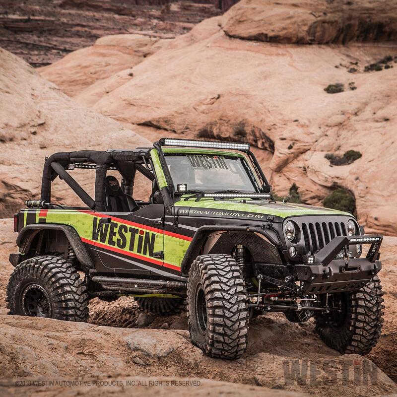 Westin Textured Black Triple Tube Rock Rail Steps: Jeep Wrangler (07-17) / Wrangler JK (18)
