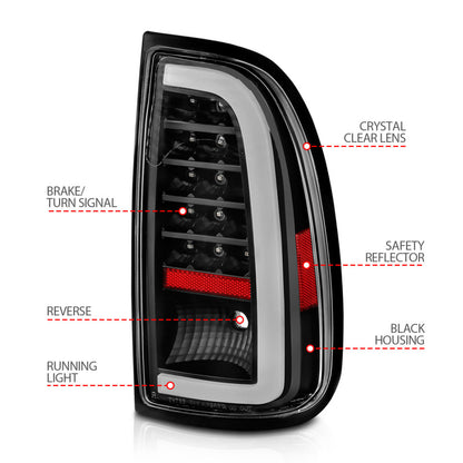 ANZO LED Tail Light Assembly w/ Light Bar Black Housing Clear Lens | Toyota Tundra (00-06) (311411)