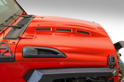 DV8 Offroad Primer Black Heat Dispersion Hood: Jeep Wrangler (18-21) / Gladiator (20-21)