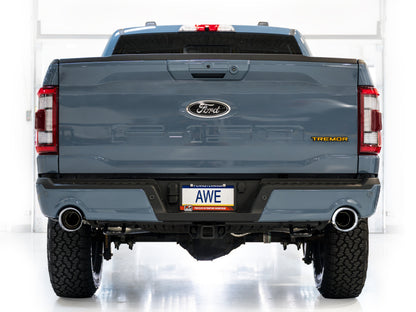 AWE Tuning 2021+ Ford F-150 Tremor Catback w/ Bumper Cutouts & Chrome Silver Tips | Ford F-150 (21-23) (3020-32402)