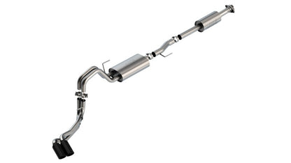 Borla 3" Dual Side Exit Touring Cat-Back | Ford F-150 (21) 2.7L/3.5L | 4dr CC SB EC STB Lar/KingR/Plnm/LTD 3/2.25 DSE CB Tips (140870BC)