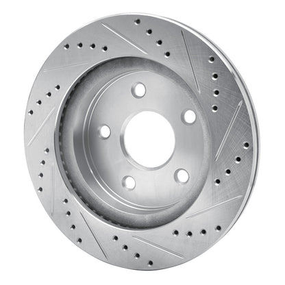R1 02-24 Dodge Ram Front Left Drilled & Slotted Silver Brake Rotor | Ram 1500 (09-24) (631-40094L)