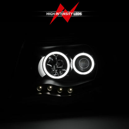 ANZO Projector Headlight Set w/ Halo Black | Toyota Tacoma (05-11) (121282)