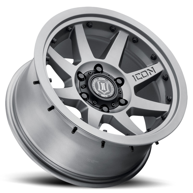 ICON Rebound Pro 17x8.5 6x5.5 25mm Offset 5.75in BS 95.1mm Bore Titanium Wheel | Ford Ranger / Bronco (19-26) (21817859057TT)