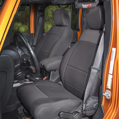 Rugged Ridge Neoprene Front Seat Covers: Fits Most Jeep Wrangler Models (2007-2018) - Black