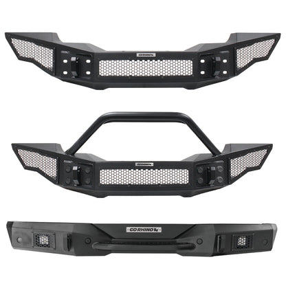 Go Rhino Rockline Full Width Front Bumper w/ Overrider (FRONT): Jeep Wrangler / Gladiator (07-26)