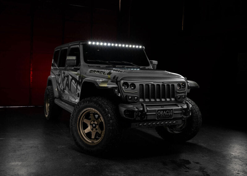 ORACLE Lighting Integrated Windshield LED Light Bar System: Jeep Wrangler / Gladiator (18-24)