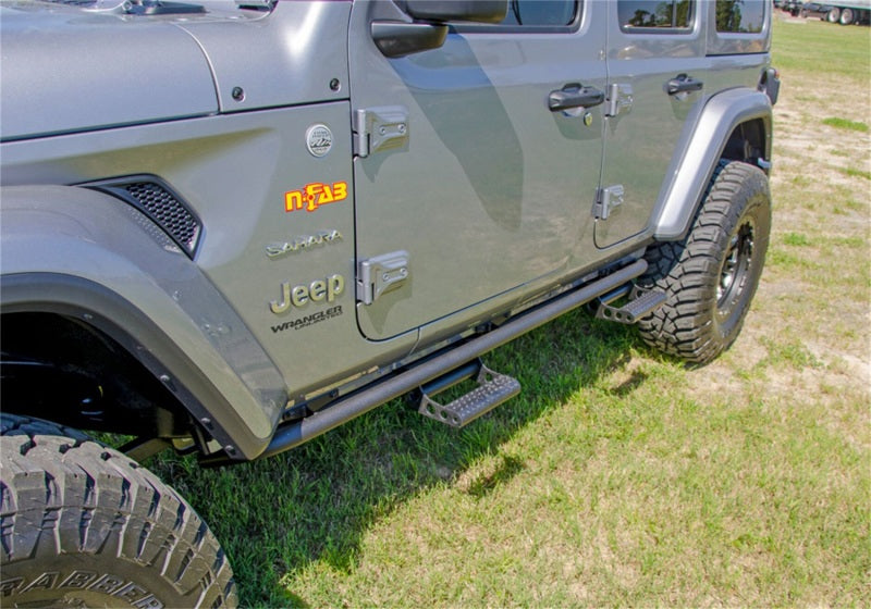 N-Fab RKR Step System Textured Black (F&R): Jeep Wrangler Unlimited JL 2018-2026