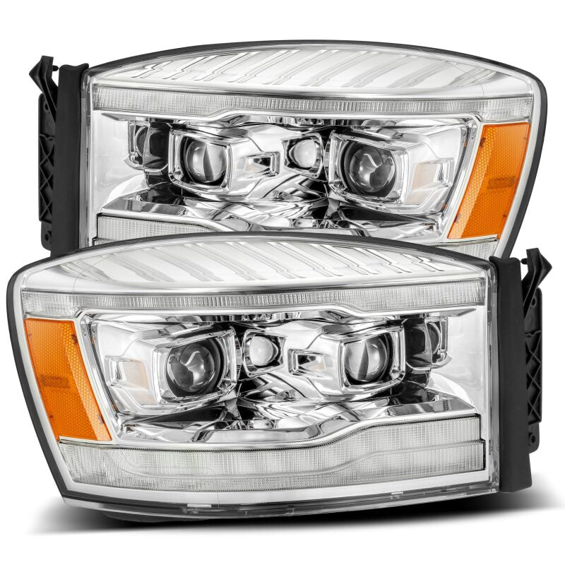 AlphaRex LUXX LED Projector Headlights (Chrome): Dodge Ram 1500 (06-08) & 2500/3500 (06-09)